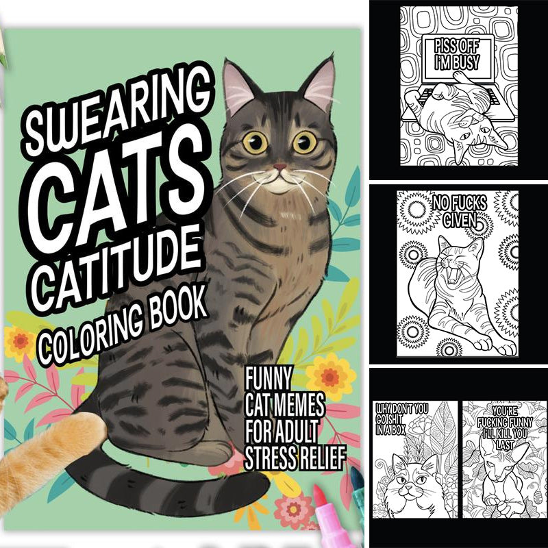 Livro engraçado para colorir de memes de gatinhos