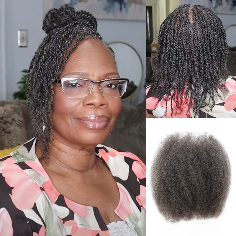 Extensões de cabelo em massa afro crespos para trançar cabelo humano Dreadlock